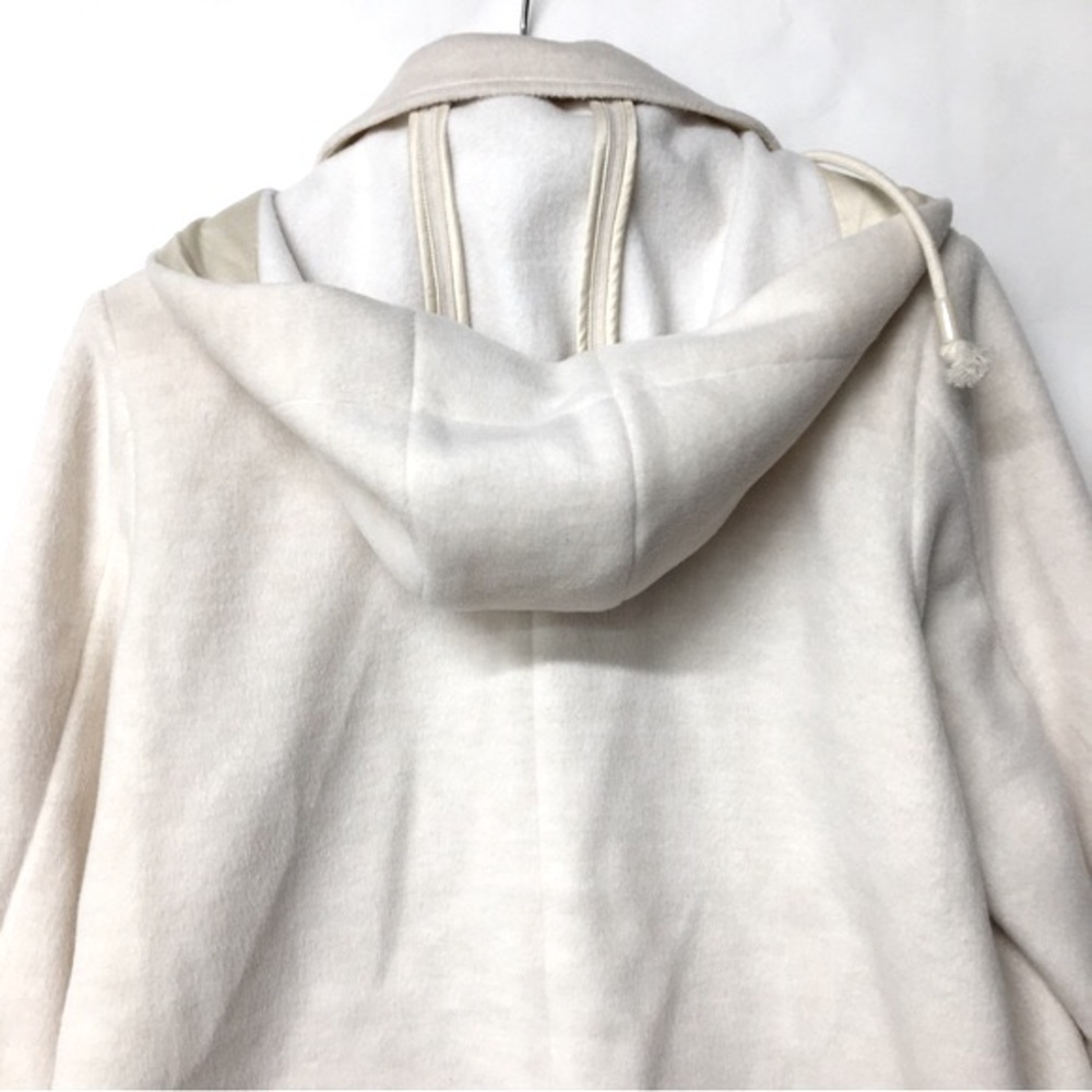 Soft Surroundings Torrente Fleece Hooded Jacket Coat Cream Ivory Medium - Picture 7 of 16